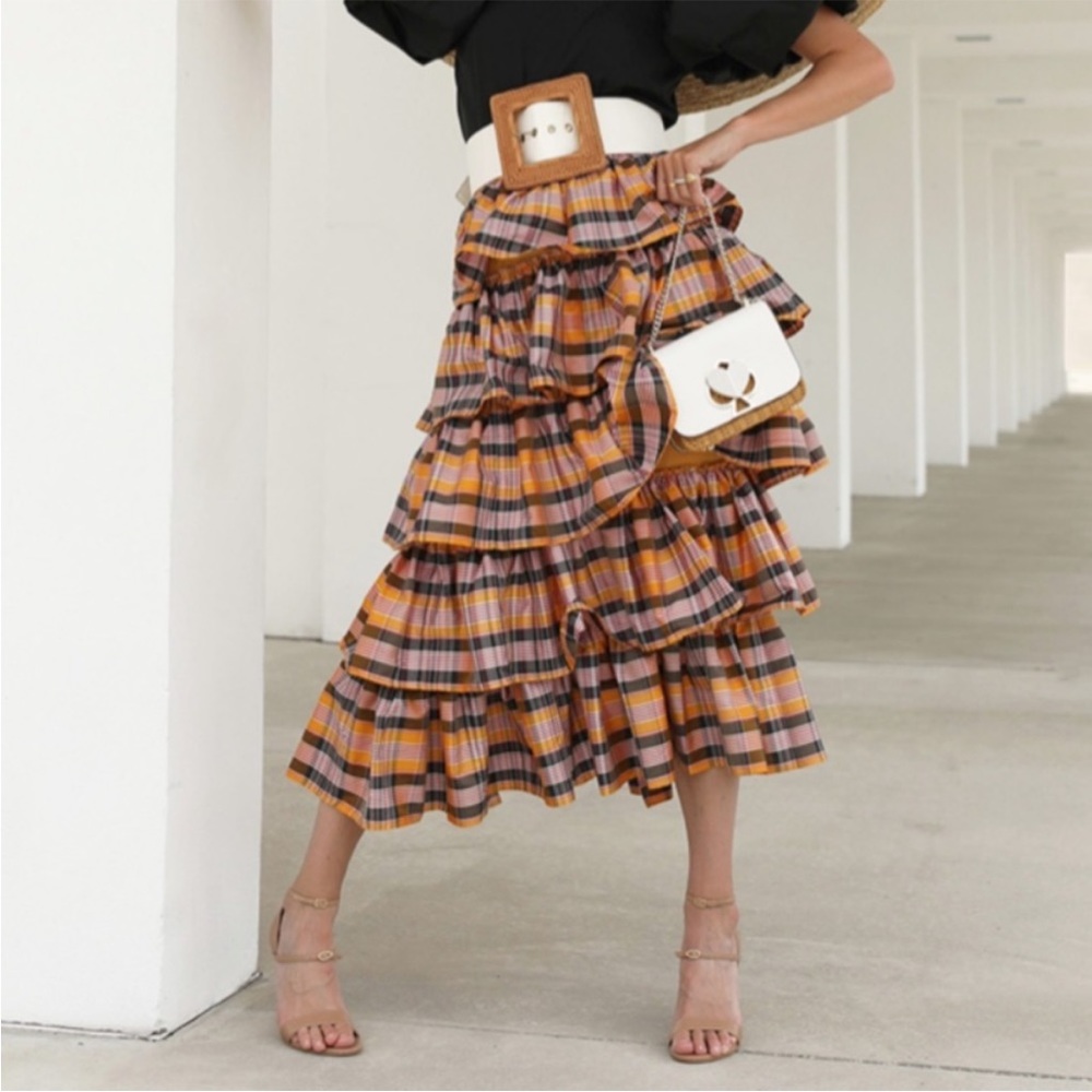 NWT- J.Crew Tiered Plaid Skirt- size 6
